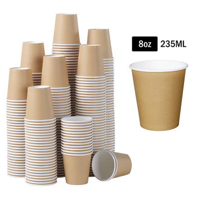 8oz Disposable Brown Paper Cups