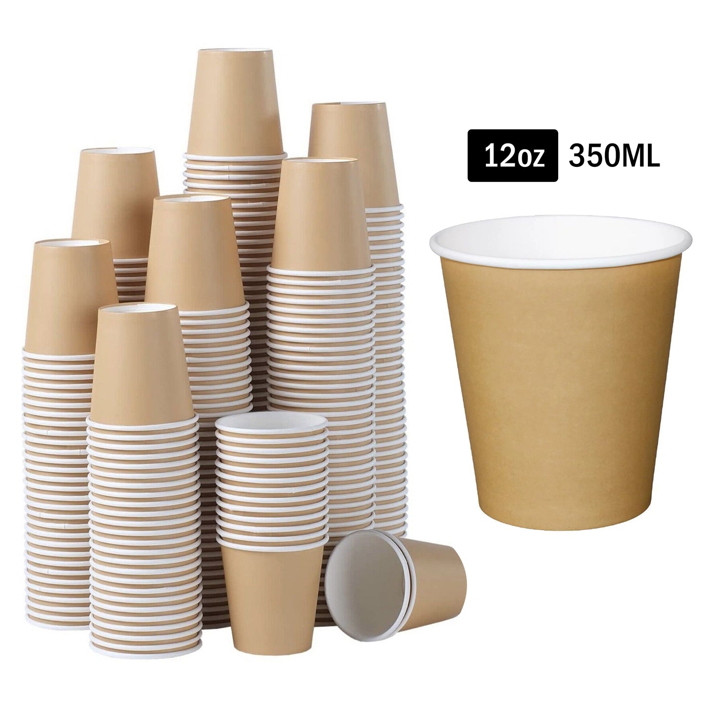 12oz Disposable Brown Paper Cups