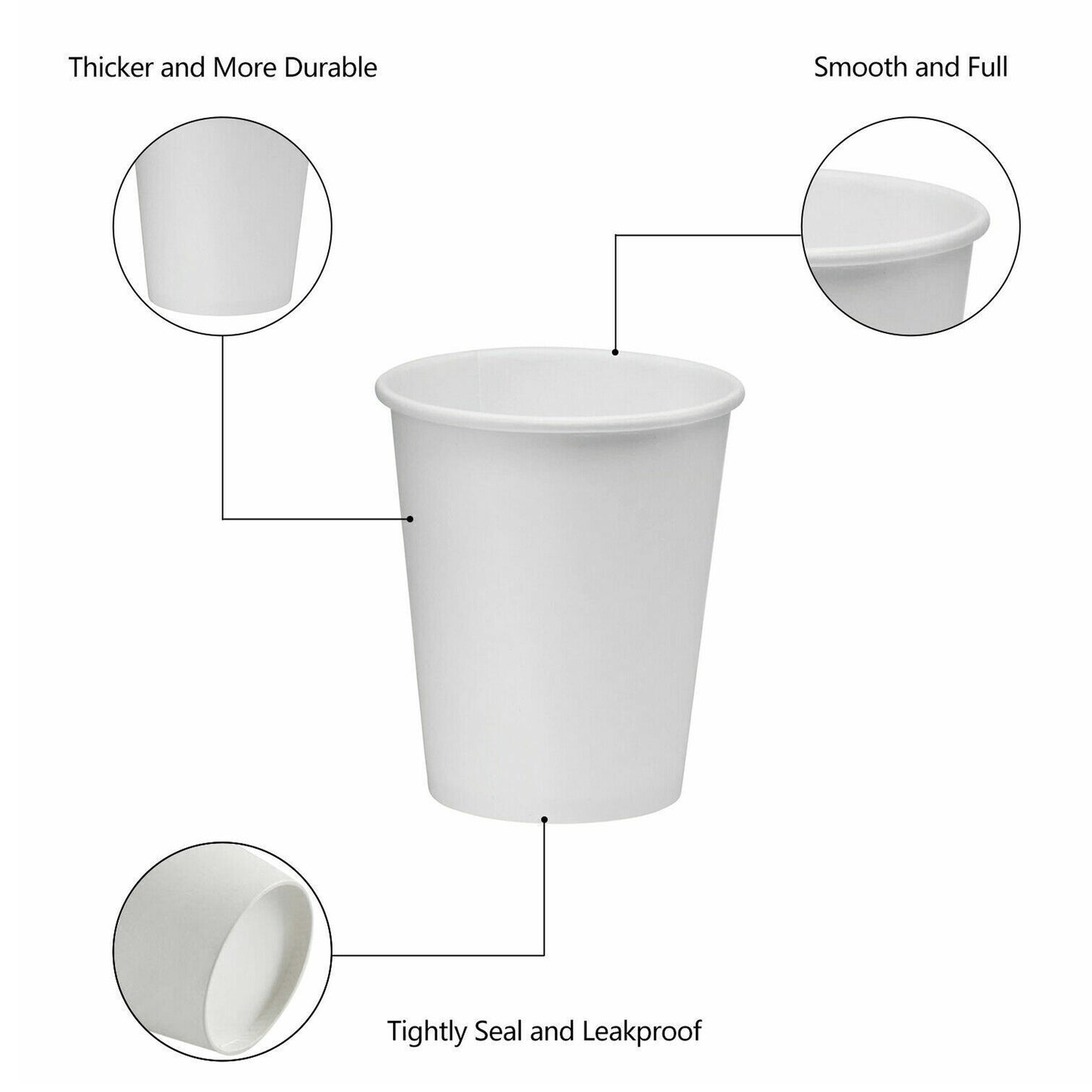 2.5oz Disposable White Paper Cups