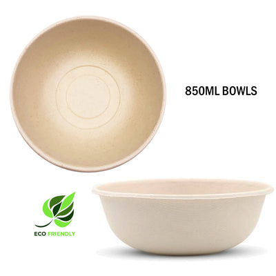 60pcs 850ml Brown Paper Bowls