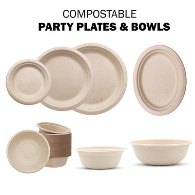 Brown Paper Plates & Bowls