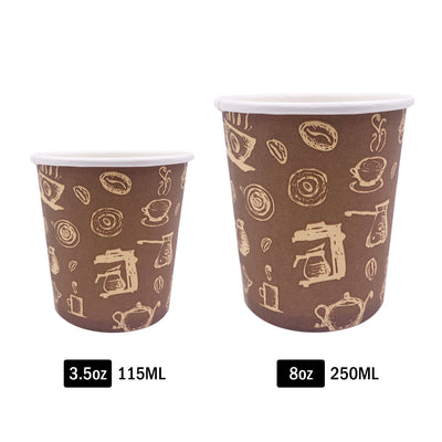 Disposable Paper Cup - Coffee Bean Decal