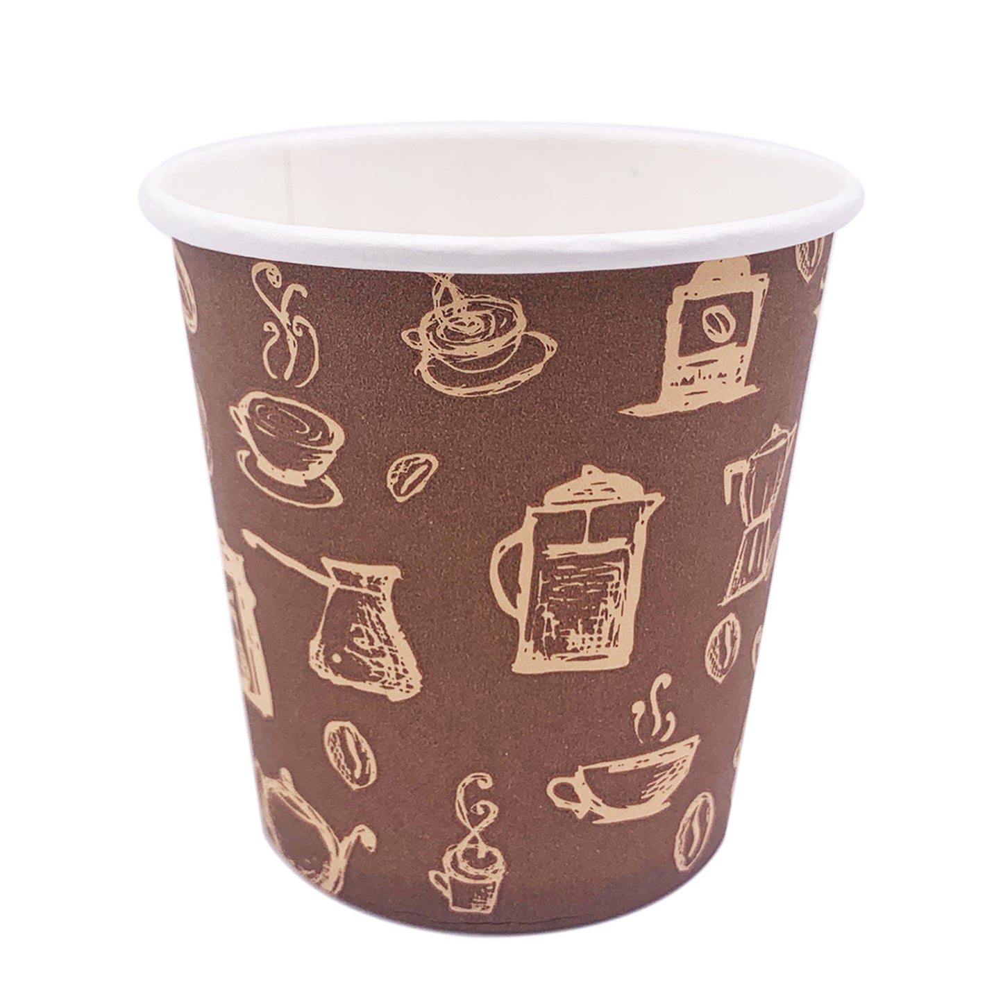 8oz Disposable Paper Cup - Coffee Bean Decal