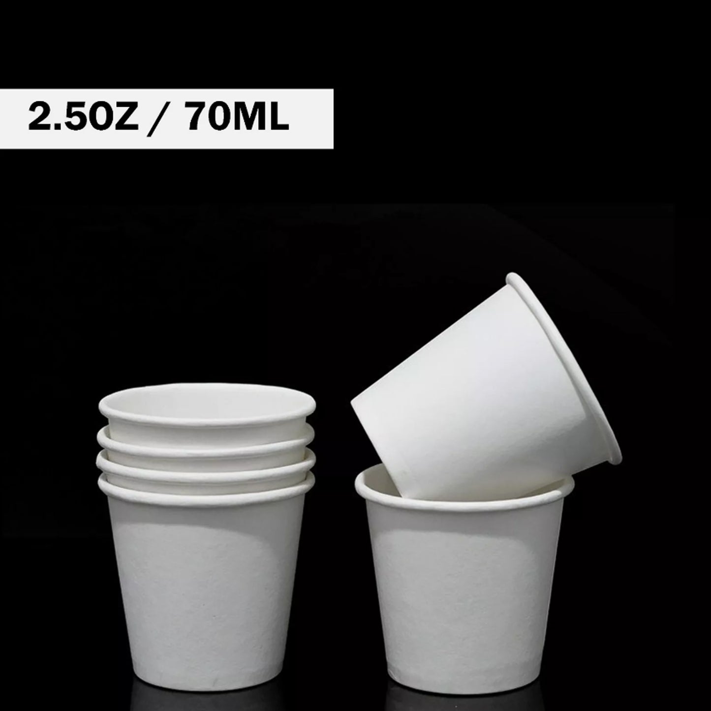 2.5oz Disposable White Paper Cups