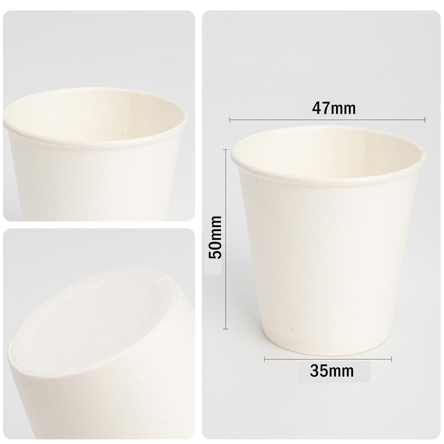 2.5oz Disposable White Paper Cups