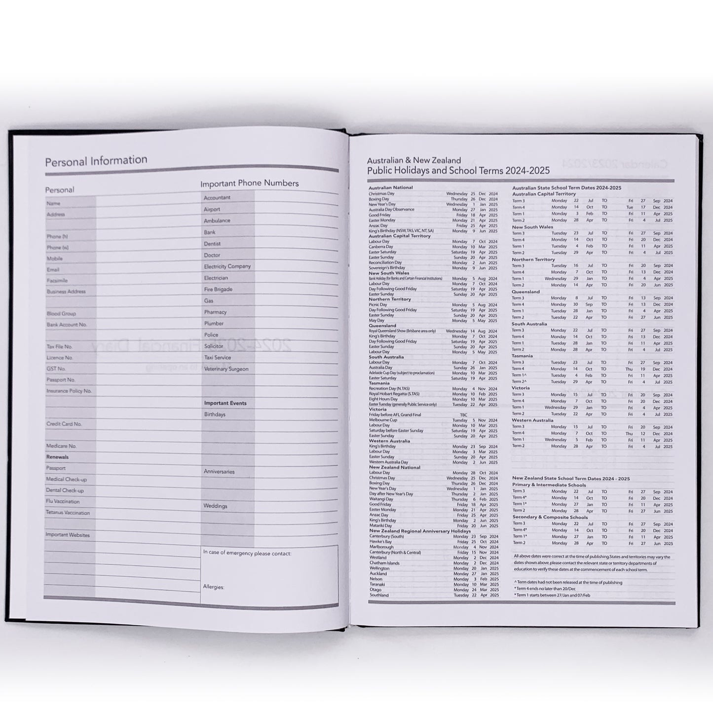 2024 2025 Financial Year Diary A5 Week To View Green