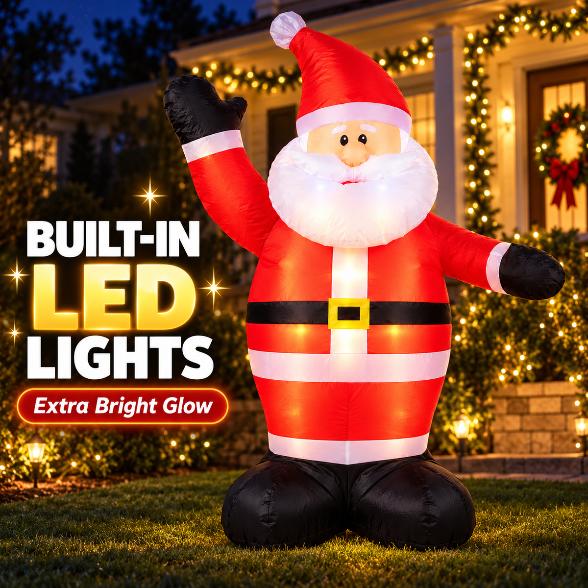 Festive Magic 130cm Airpower Inflatable Santa with LED Lights