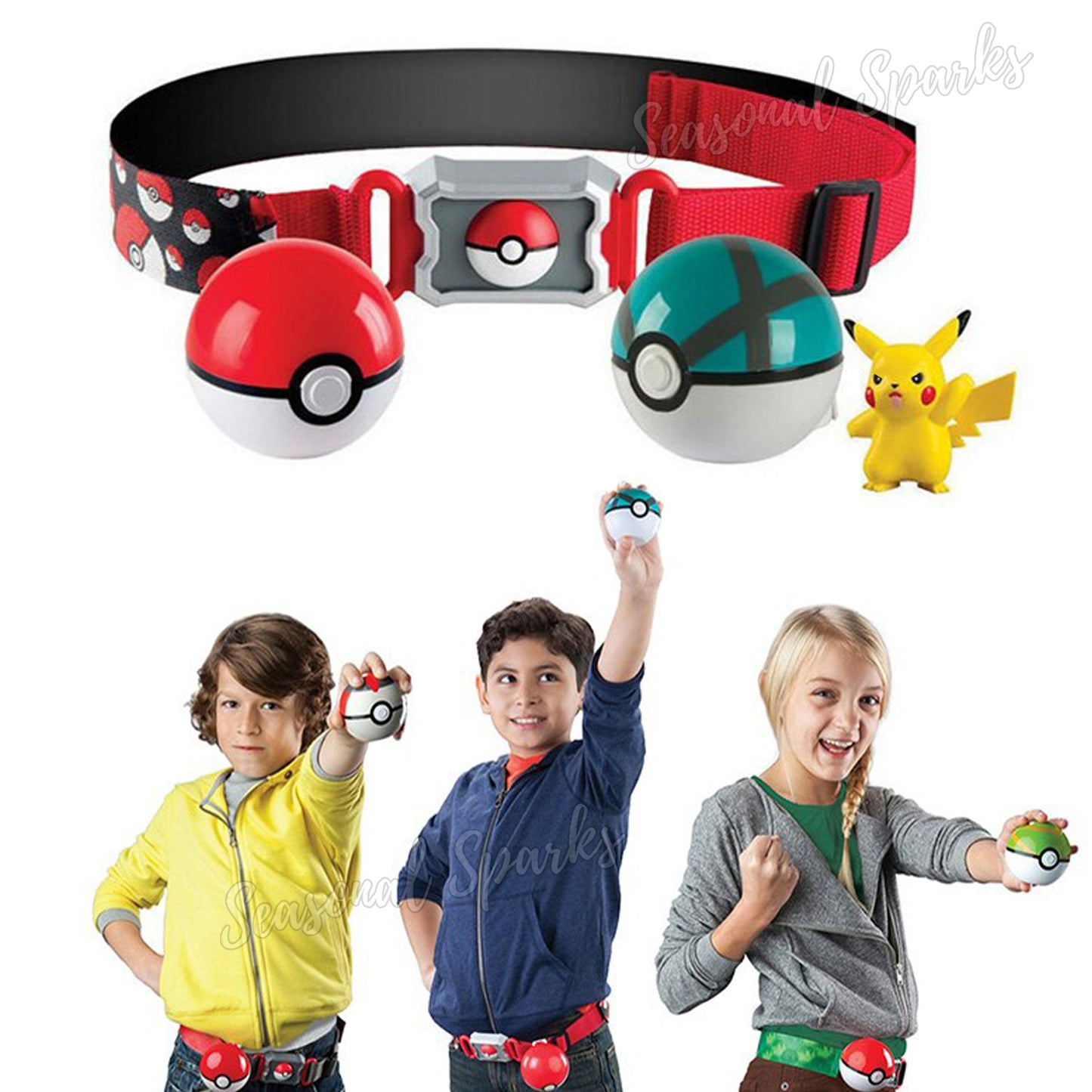 Pokemon Clip N Carry Poke Ball Belt - Standing Pikachu-