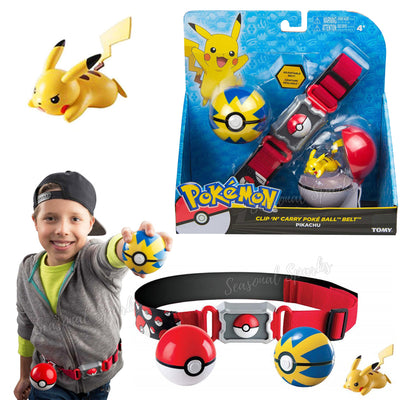 Pokemon Clip N Carry Poke Ball Belt - Running Pikachu-