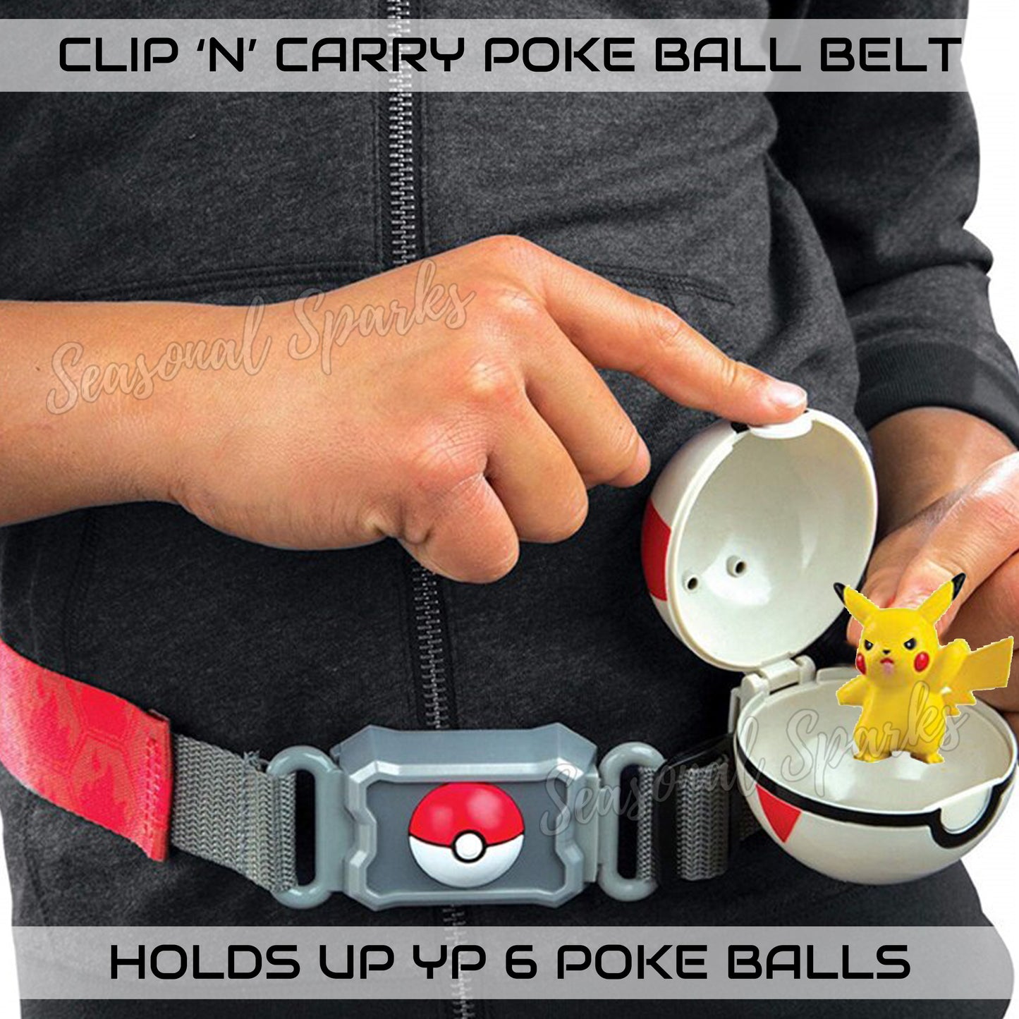 Pokemon Clip N Carry Poke Ball Belt - Standing Pikachu-