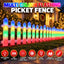 2.8m 288 LED Multicolour Picket Fence Christmas Lights - 8 Piece Set