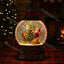 Glitter Swirl Lantern Snow Globe Christmas Elf Santa Tree LED Light Decoration