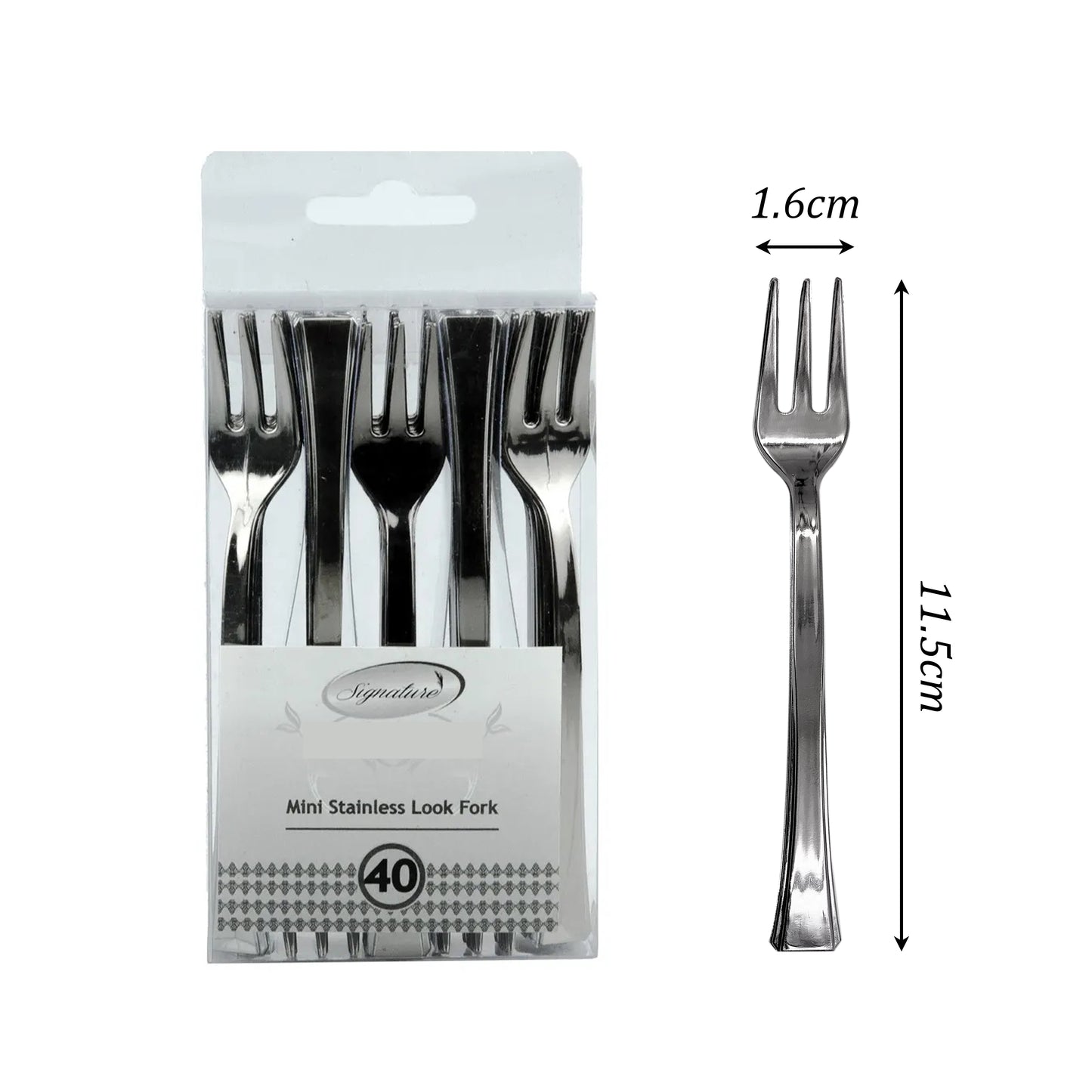 120 x Reusable Metallic Silver Plastic Cutlery 5 Types