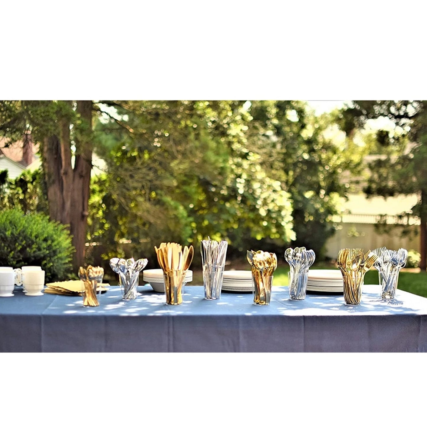 Reusable Metallic Gold Plastic Cutlery -BULK