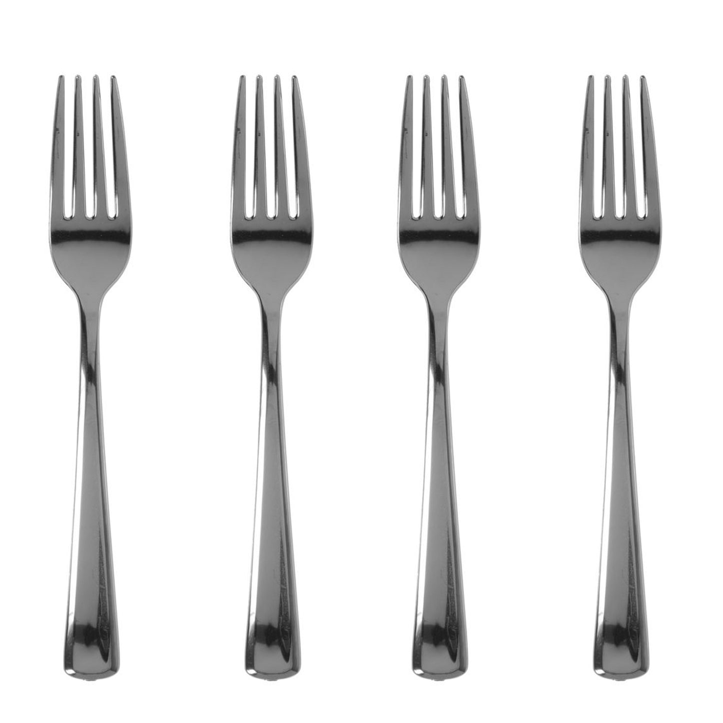 12 x Reusable Metallic Silver Plastic Forks