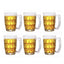 6pk Beer Mug With Handle 400ml Dimple Print