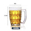 6pk Beer Mug With Handle 400ml Dimple Print