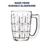 6pk Beer Mug With Handle 400ml Dimple Print