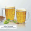 6pk Beer Mug With Handle 400ml Dimple Print