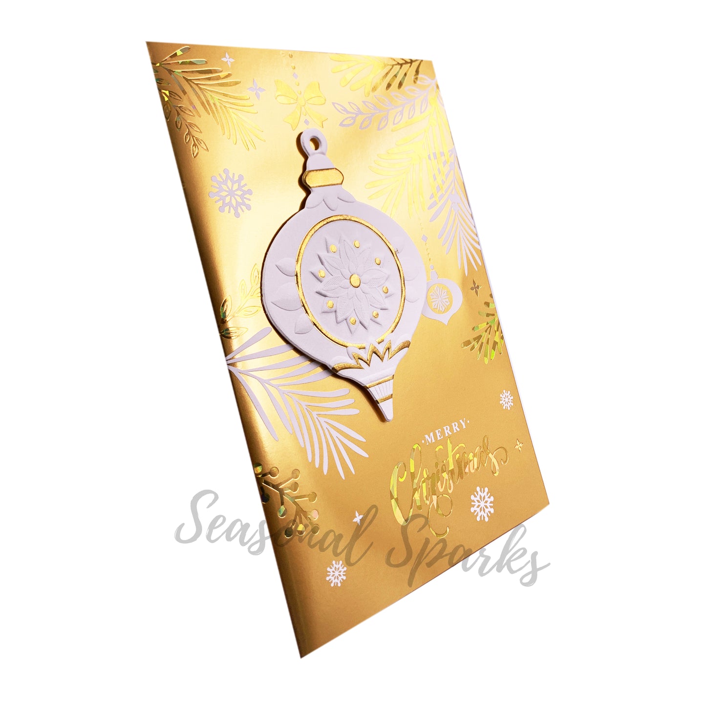 Gold 3D Christmas Greeting Cards & Envelopes – Pack of 12