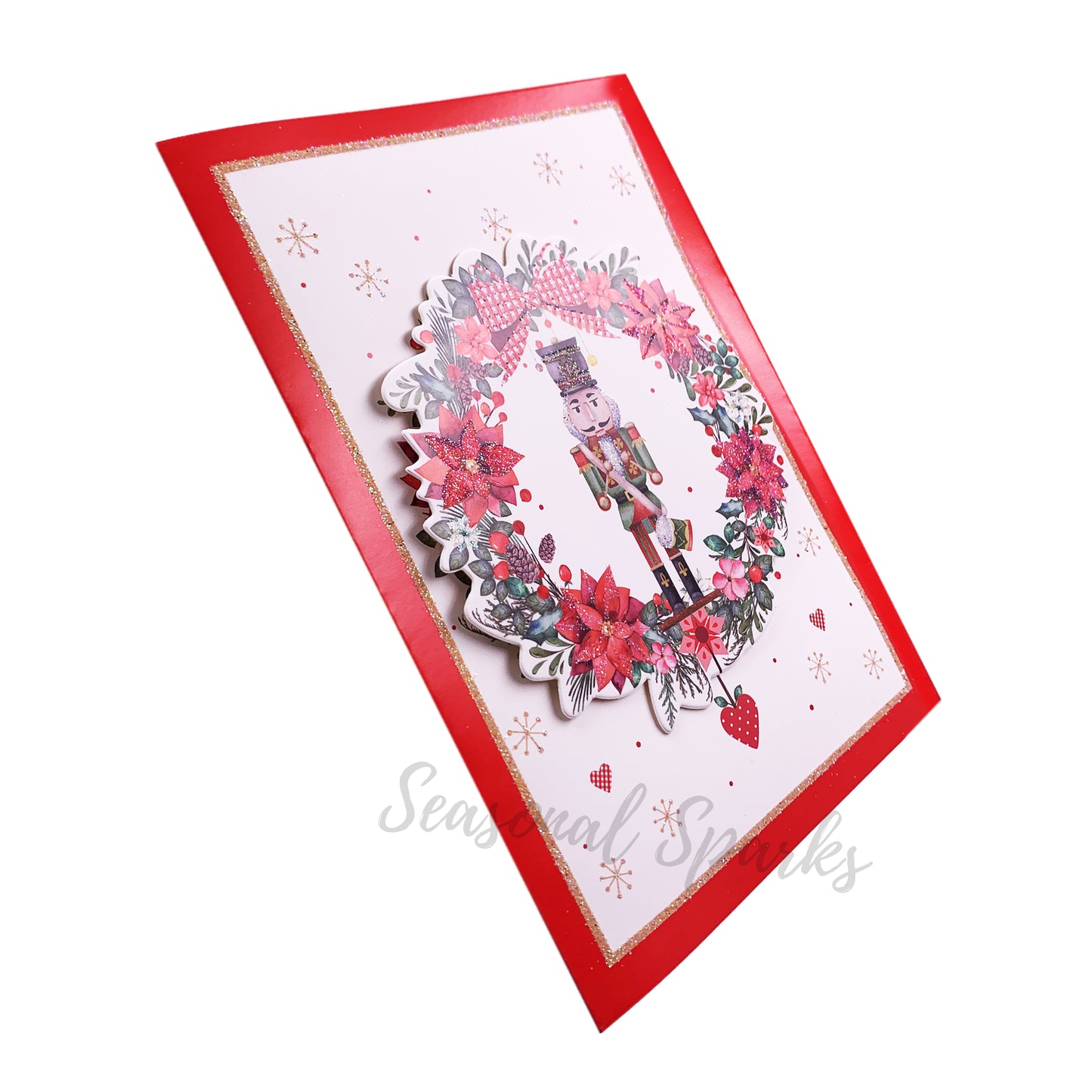 Glitter 3D Christmas Greeting Cards & Envelopes – Pack of 6