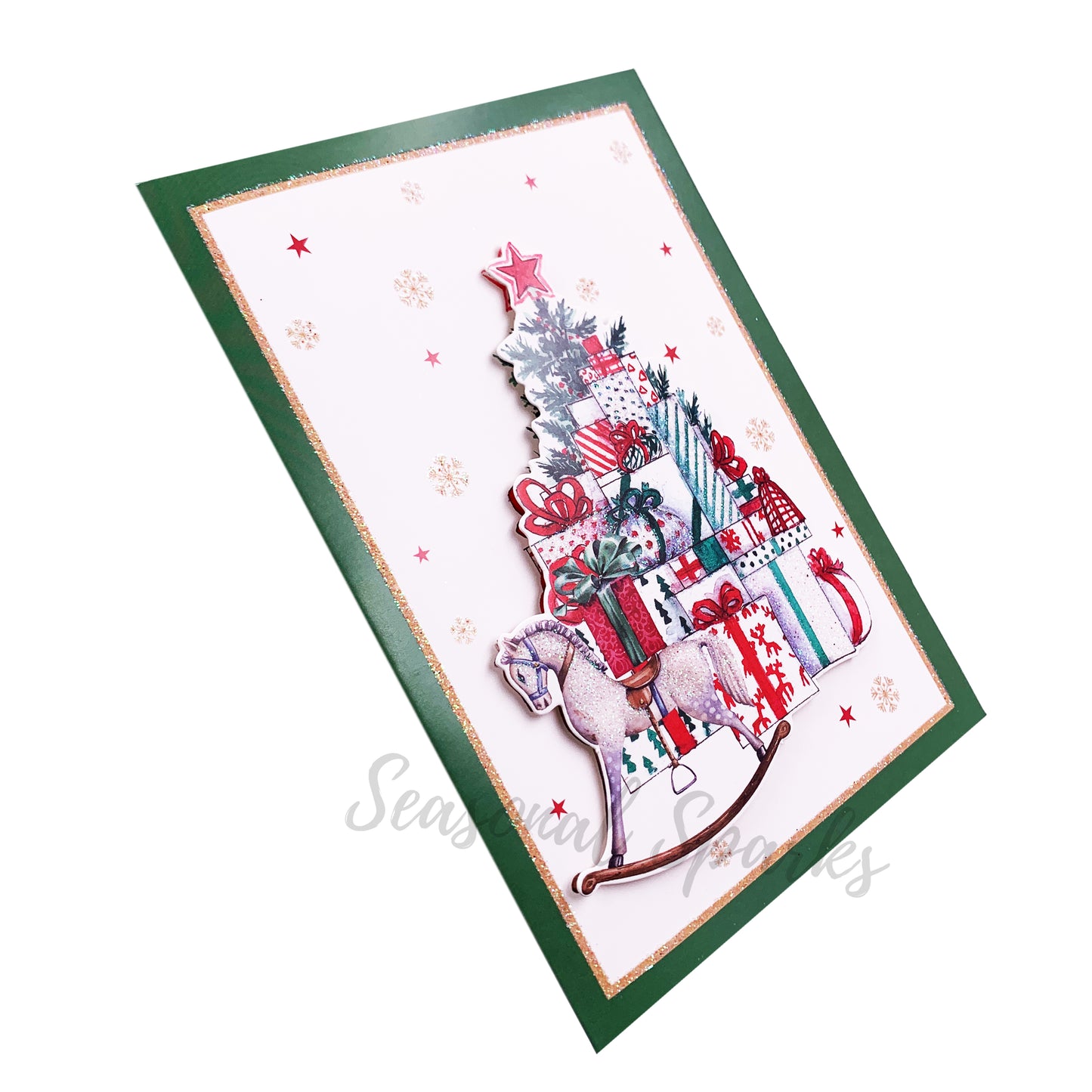 Glitter 3D Christmas Greeting Cards & Envelopes – Pack of 6