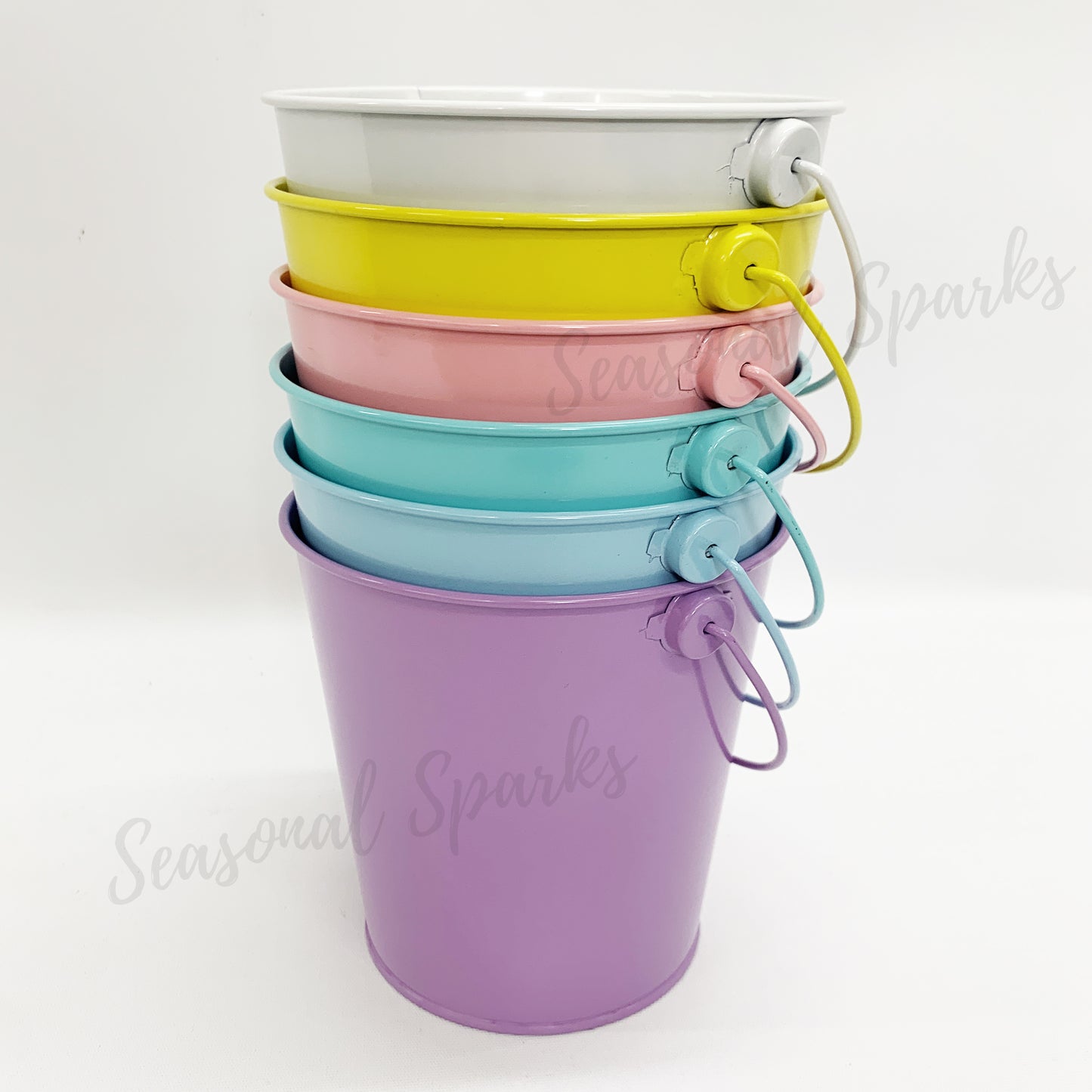 12cm Metal Easter Buckets with Handle