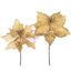 Glitter Gold Poinsettia Pick – Pack of 1