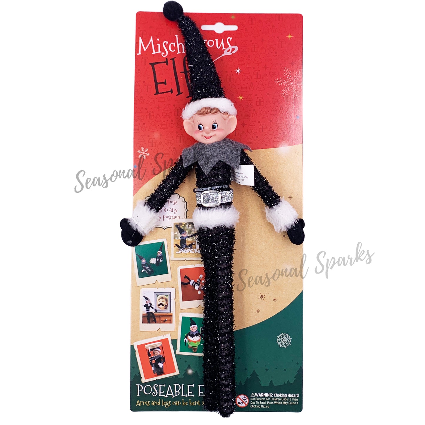 Bendable Black Elf Metallic Tinsel - Fur Belt