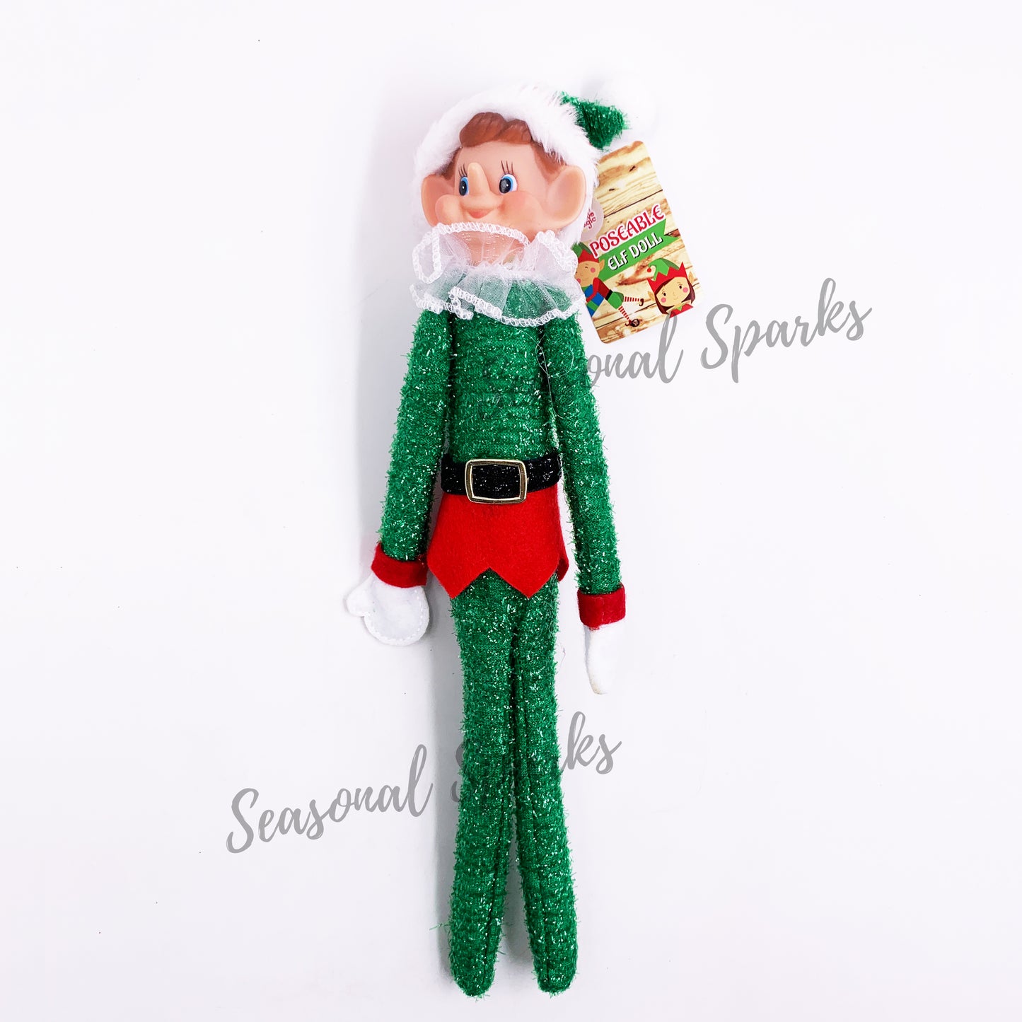 Bendable Red Elf Metallic Tinsel - Green