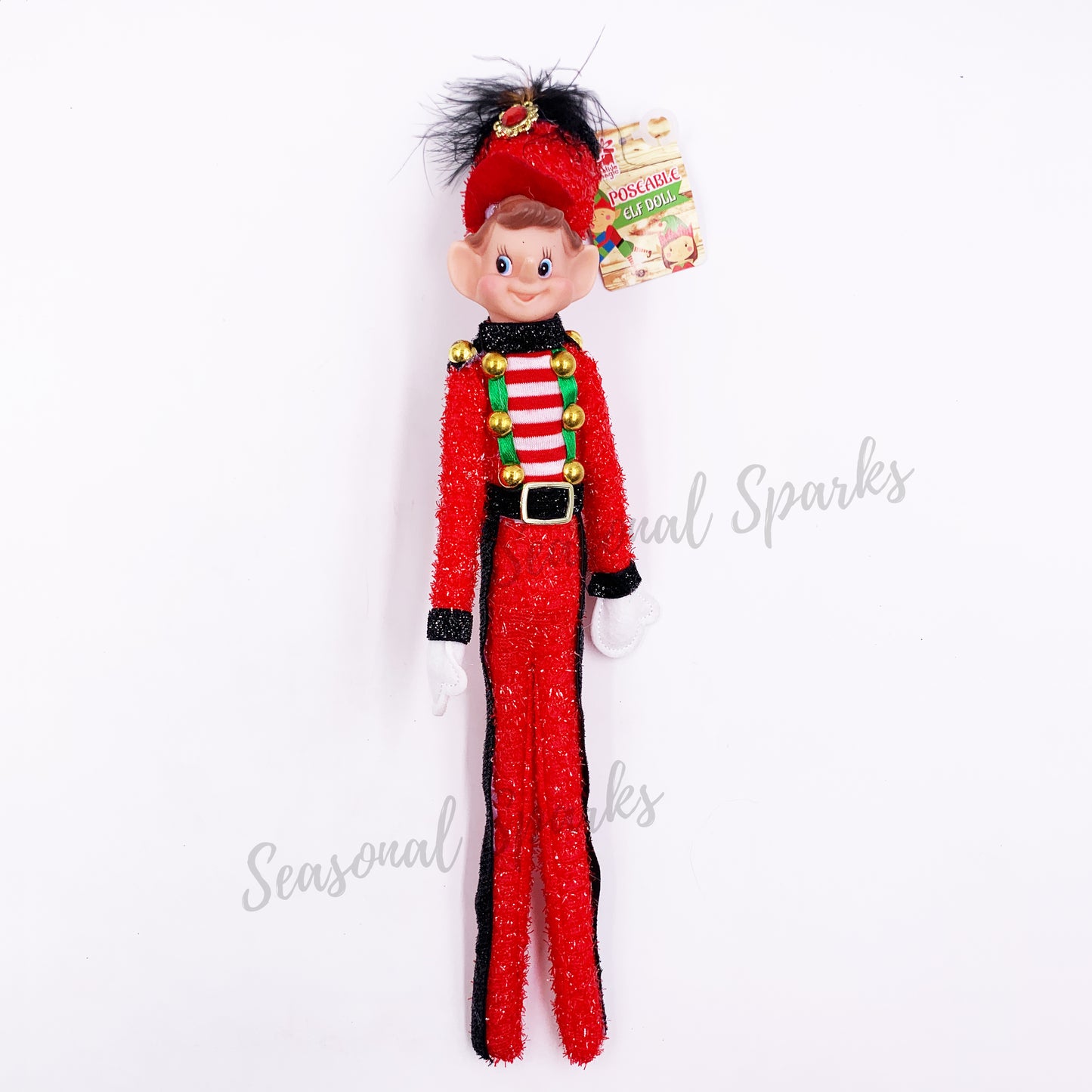 Bendable Red Elf Metallic Tinsel - Nut Cracker