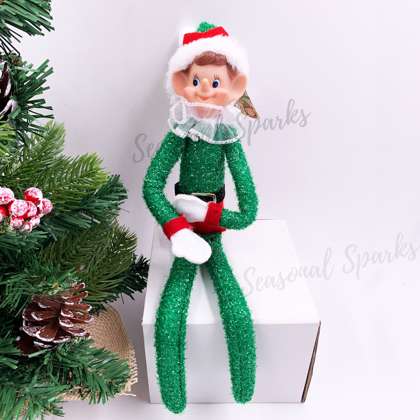 Bendable Red Elf Metallic Tinsel - Green