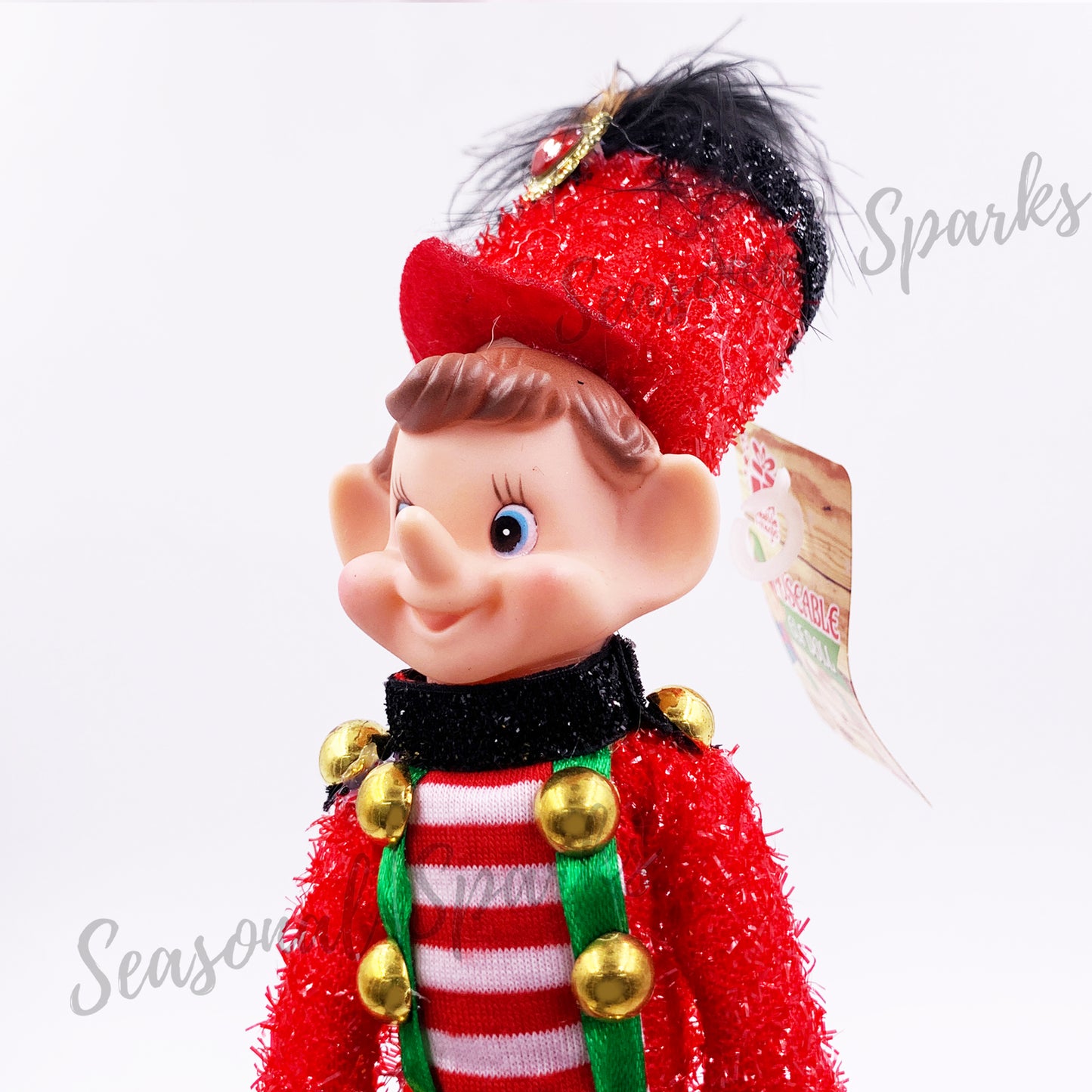 Bendable Red Elf Metallic Tinsel - Nut Cracker