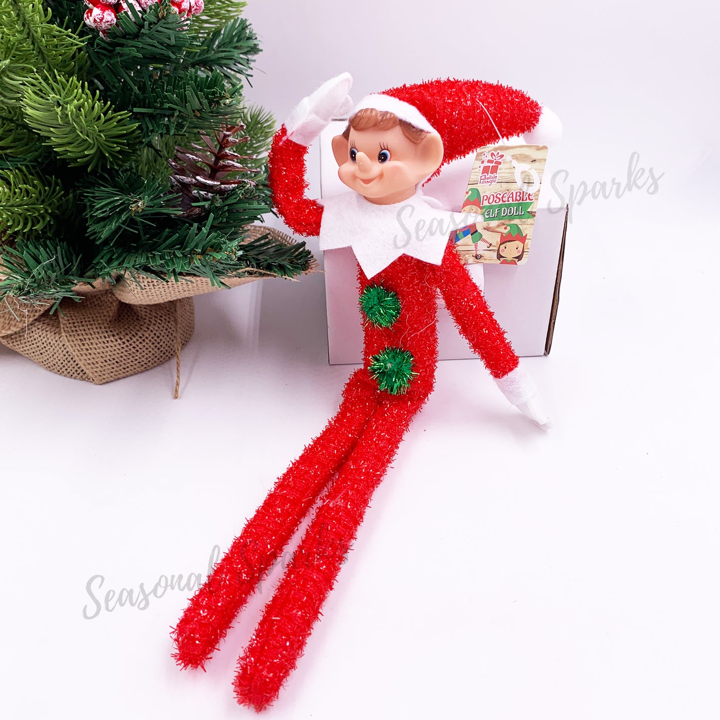 Bendable Red Elf Metallic Tinsel - Pom Pom