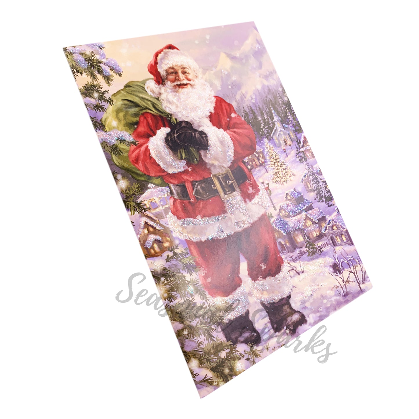 Christmas Glitter Cards & Envelopes – Pack of 16