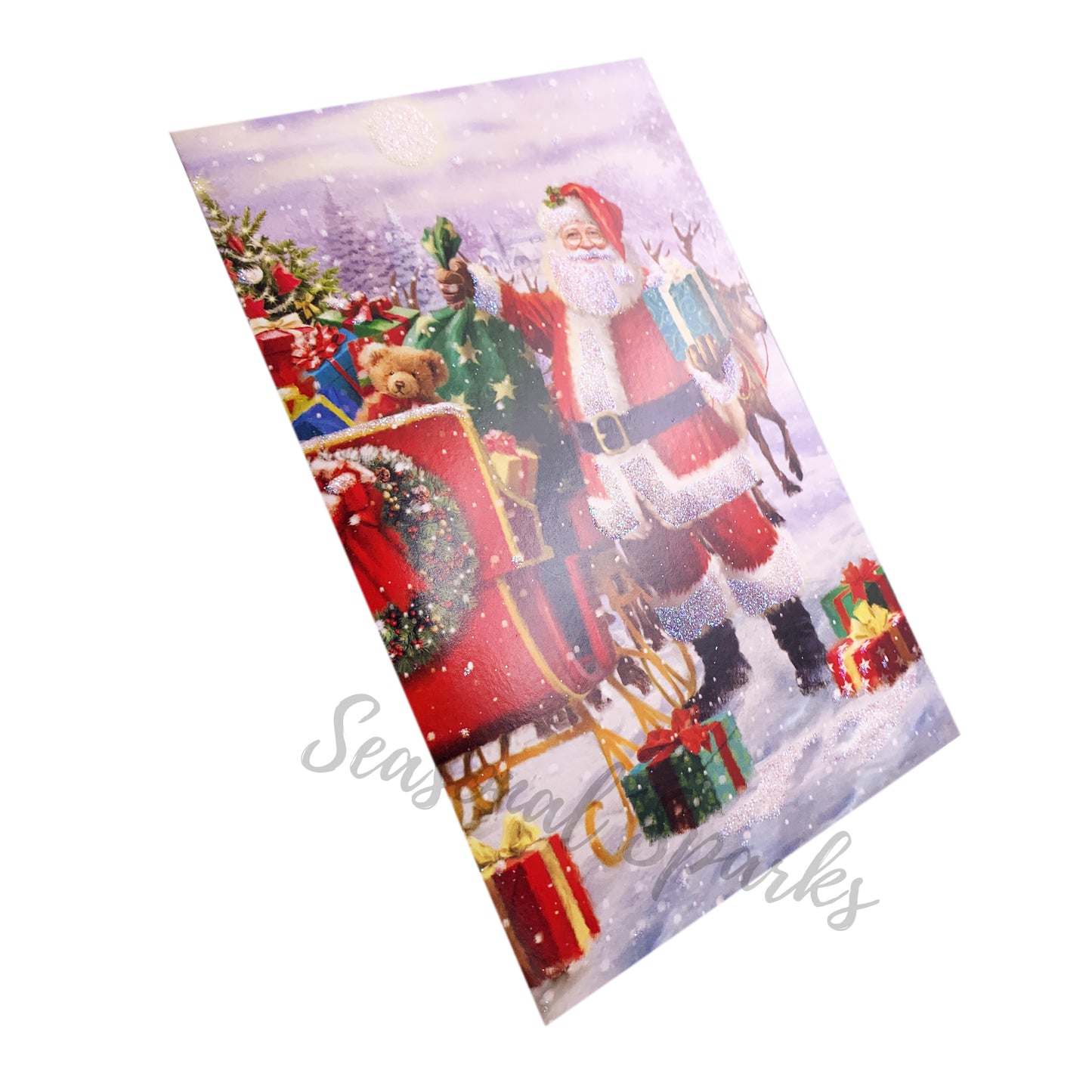 Christmas Glitter Cards & Envelopes – Pack of 16