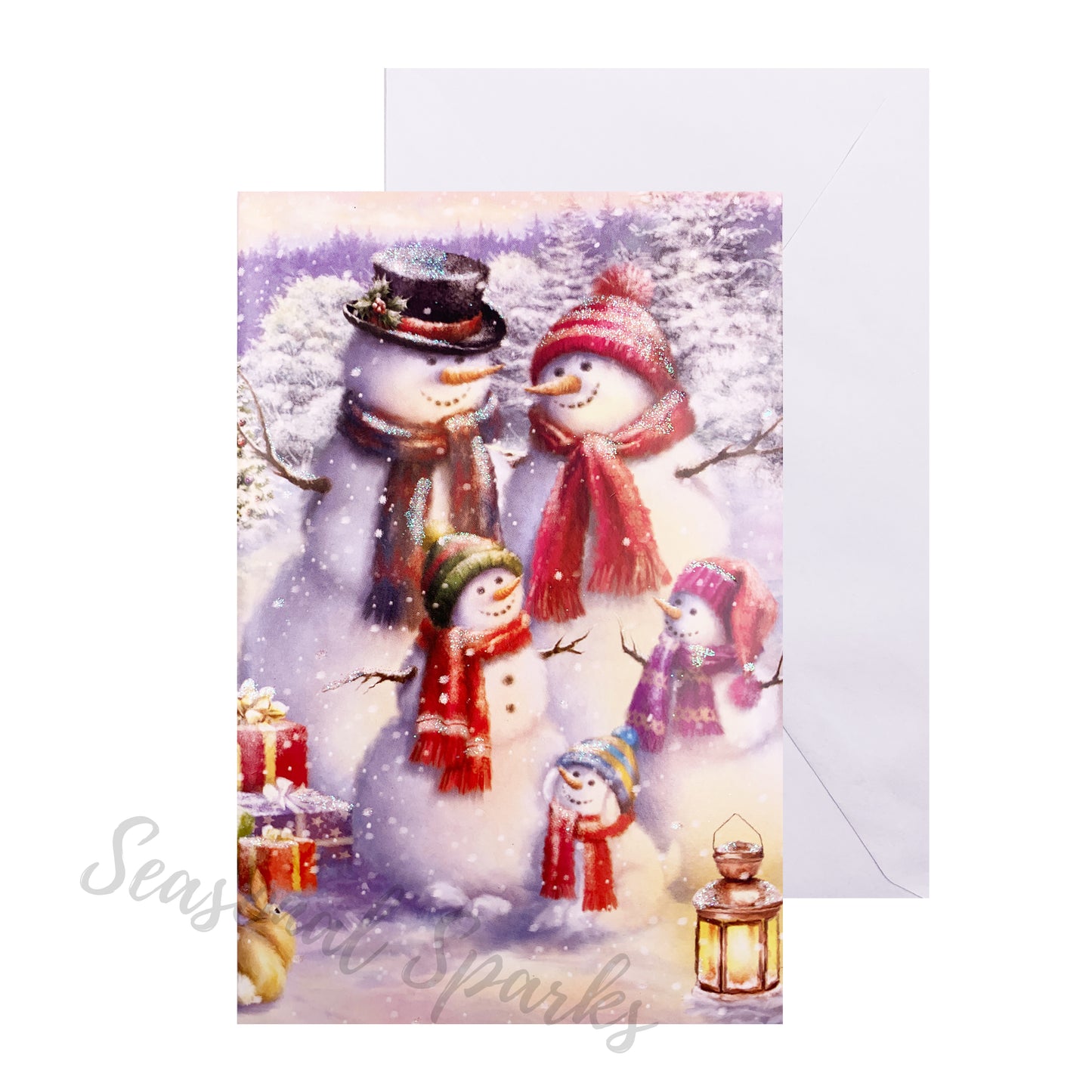 Christmas Glitter Cards & Envelopes – Pack of 16