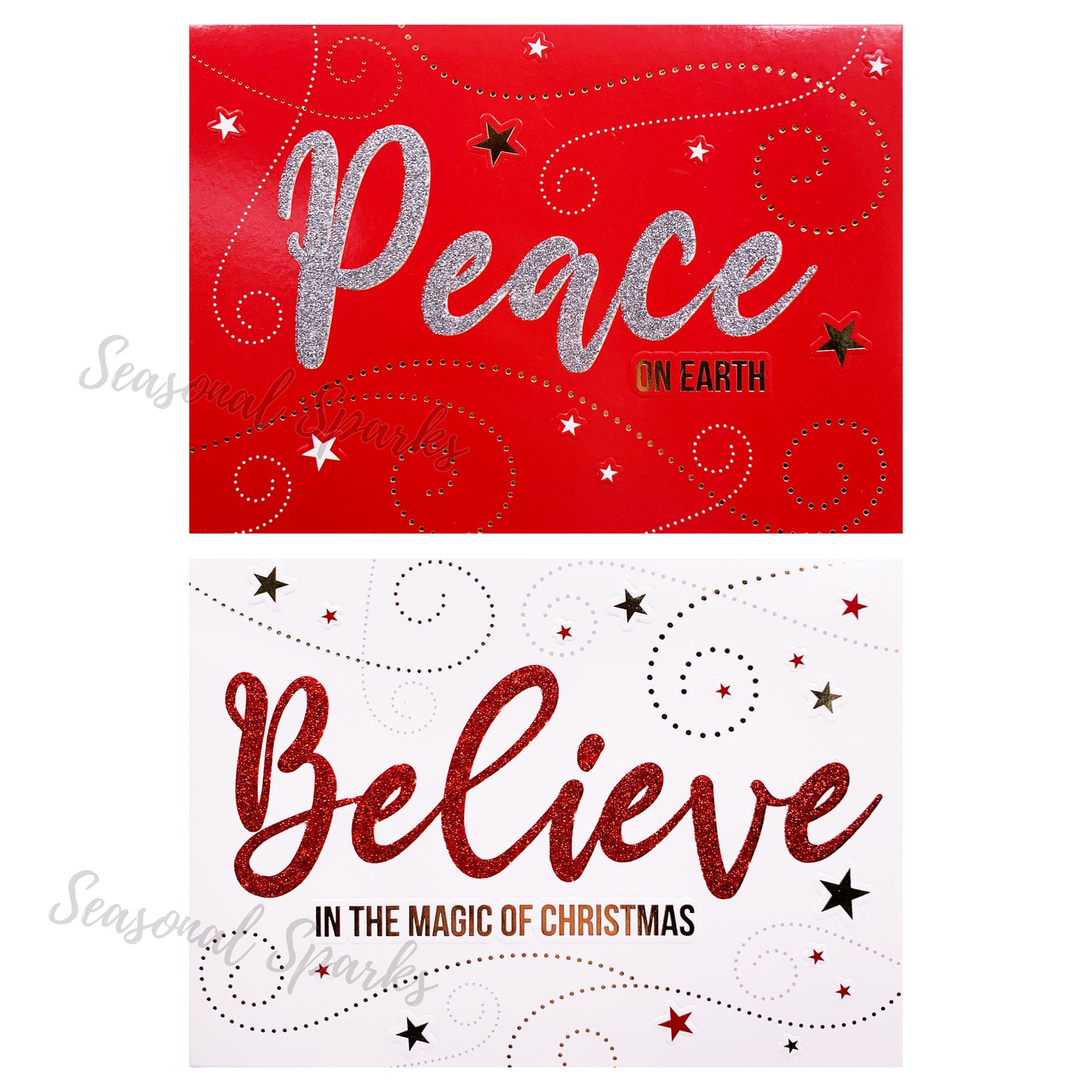 Embossed Christmas Cards & Envelopes – Pack of 8