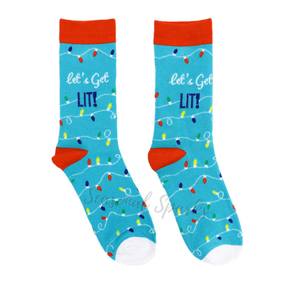 Let's Get Lit Christmas Socks - 1 Pair