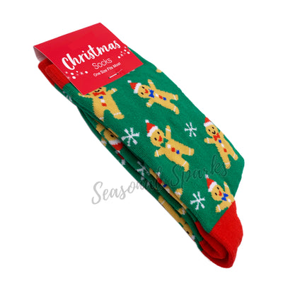 Gingerbread Christmas Socks - 1 Pair