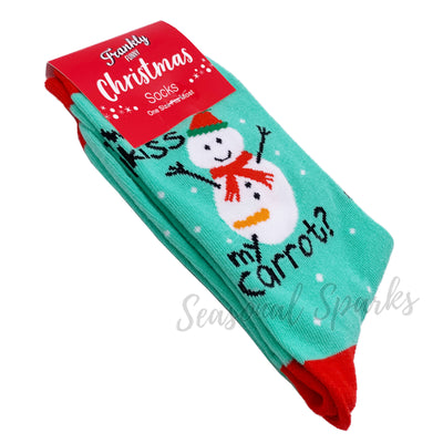 Funny Snowman Christmas Socks - 1 Pair