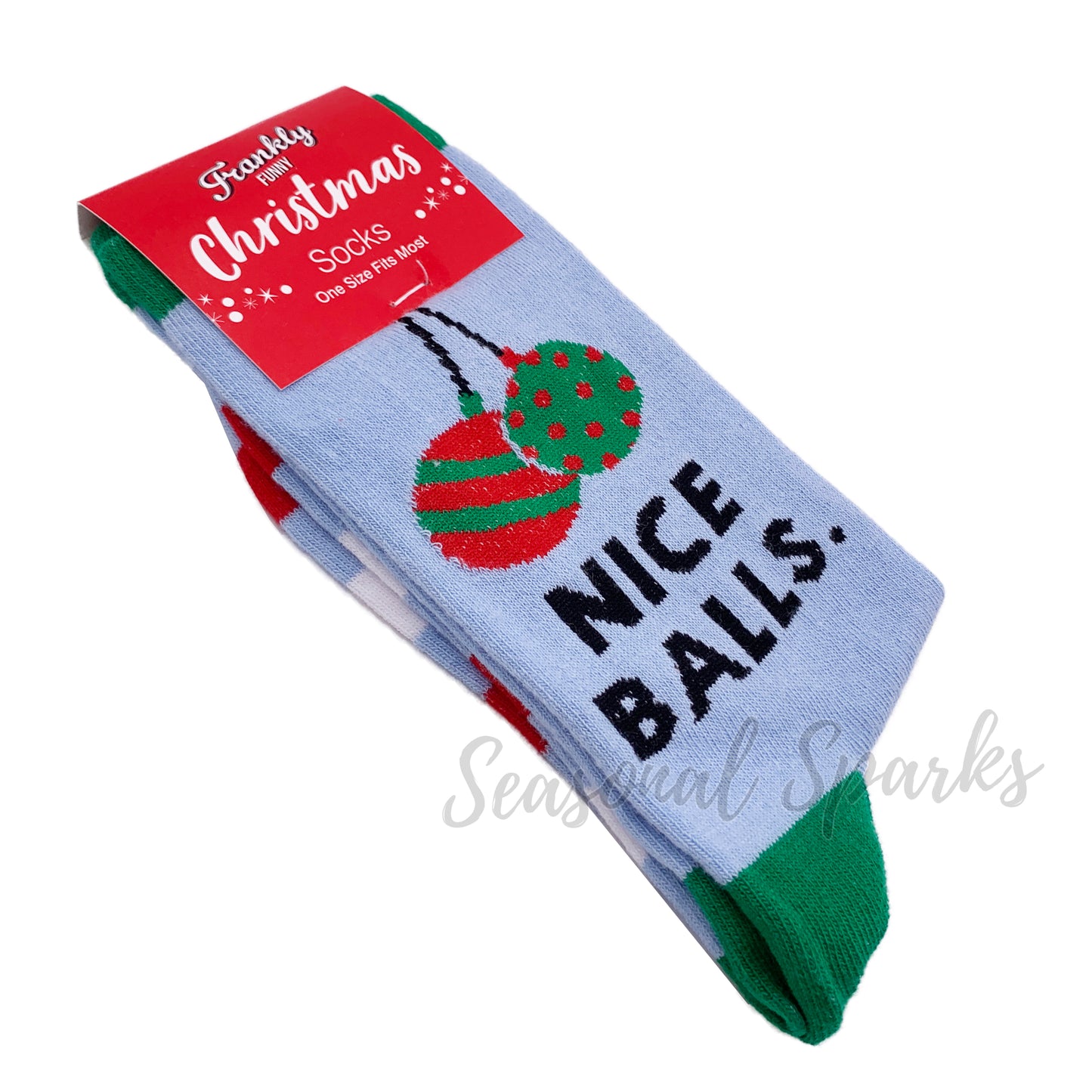 Nice Balls Christmas Socks - 1 Pair