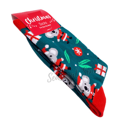 Santa Koala Christmas Socks - 1 Pair