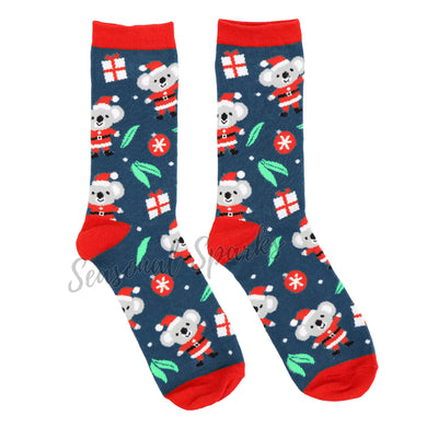 Santa Koala Christmas Socks - 1 Pair