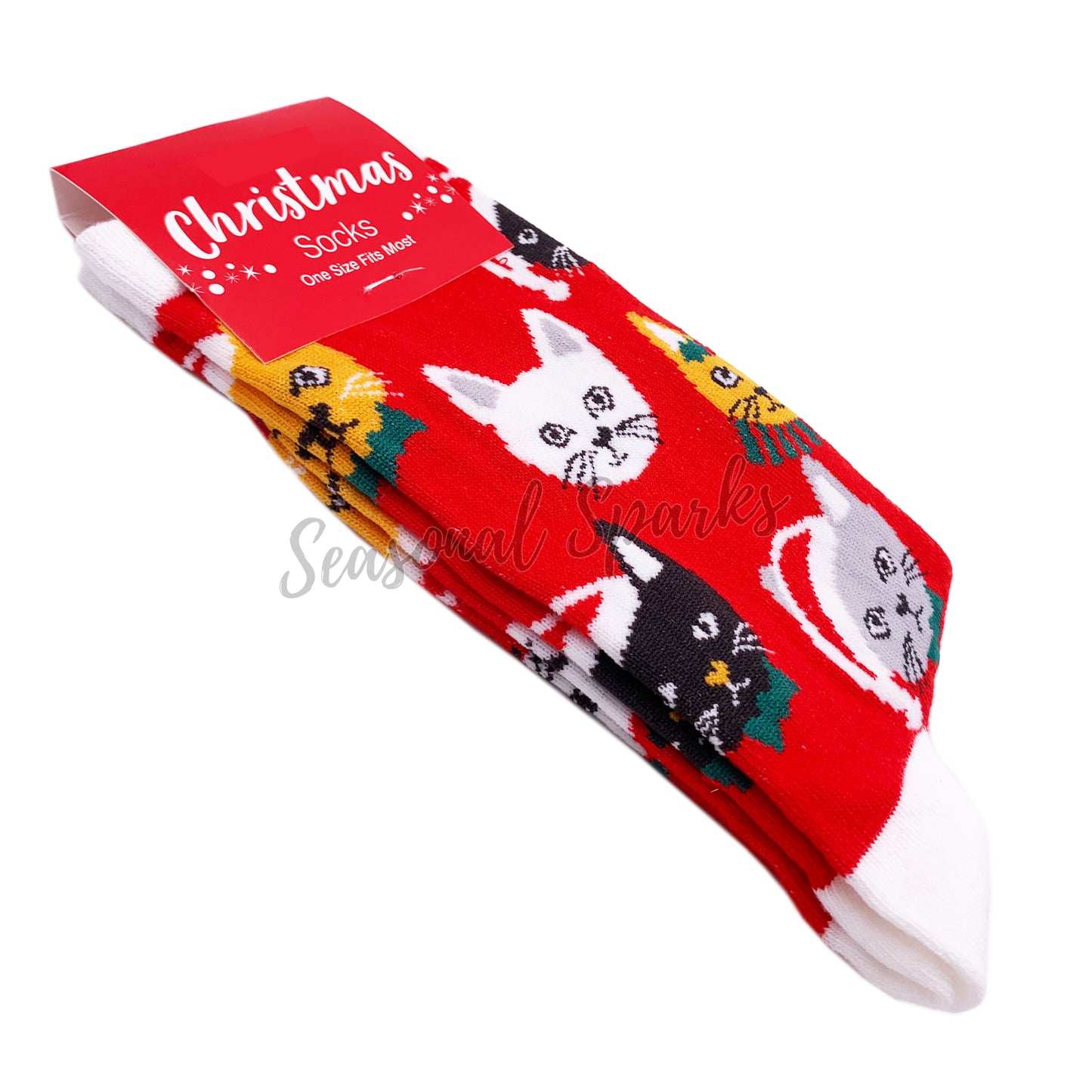 Cat Lover Christmas Socks - 1 Pair