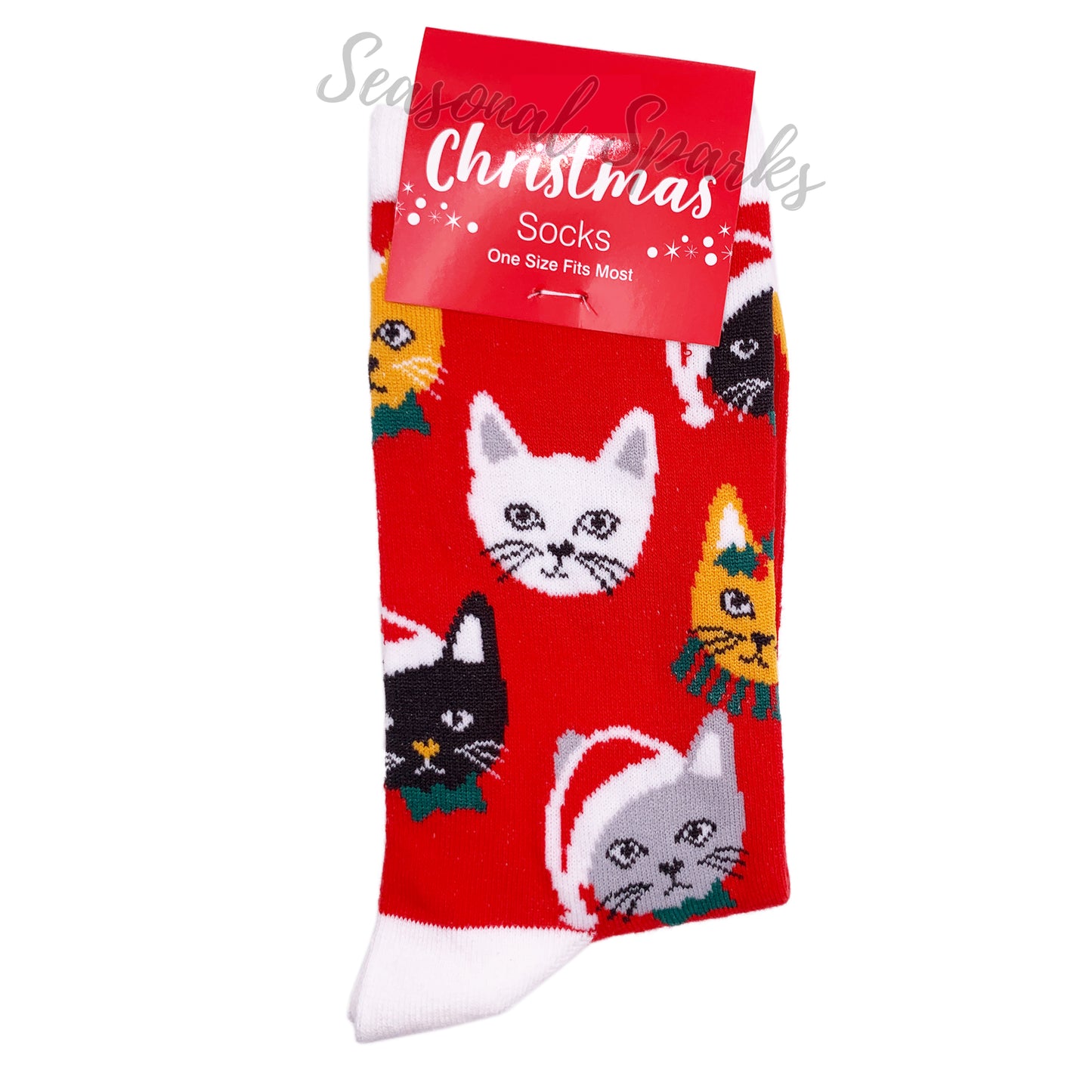 Cat Lover Christmas Socks - 1 Pair