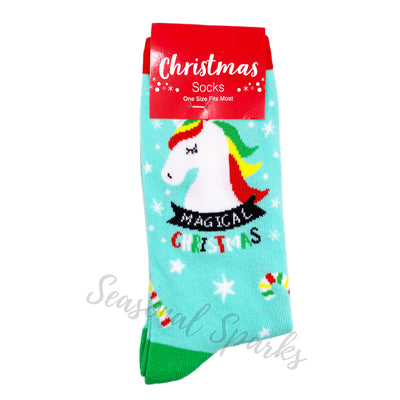 Unicorn Christmas Socks - 1 Pair