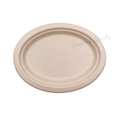 263x200mm Biodegradable Oval Plates - Pack of 20