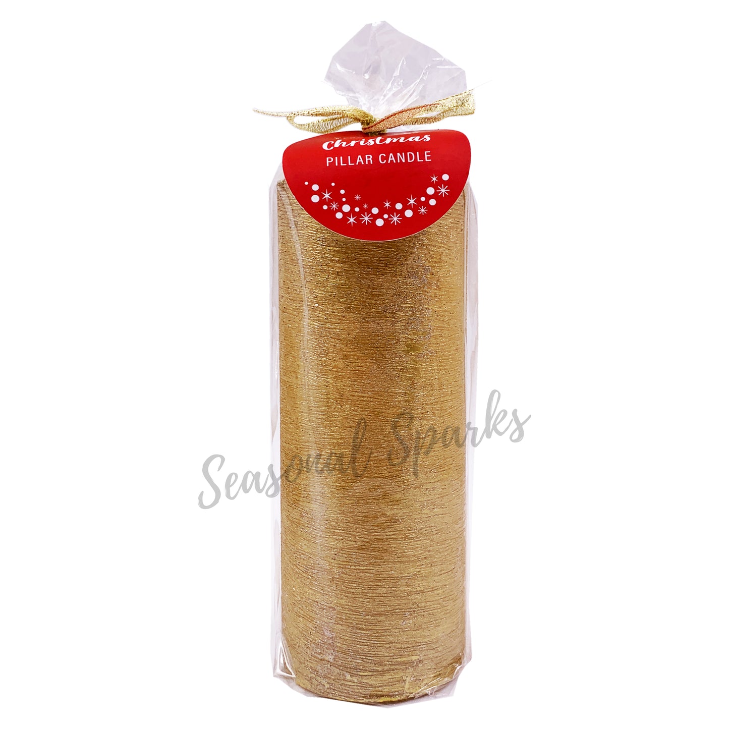 18cm Gold Metallic Pillar Candle