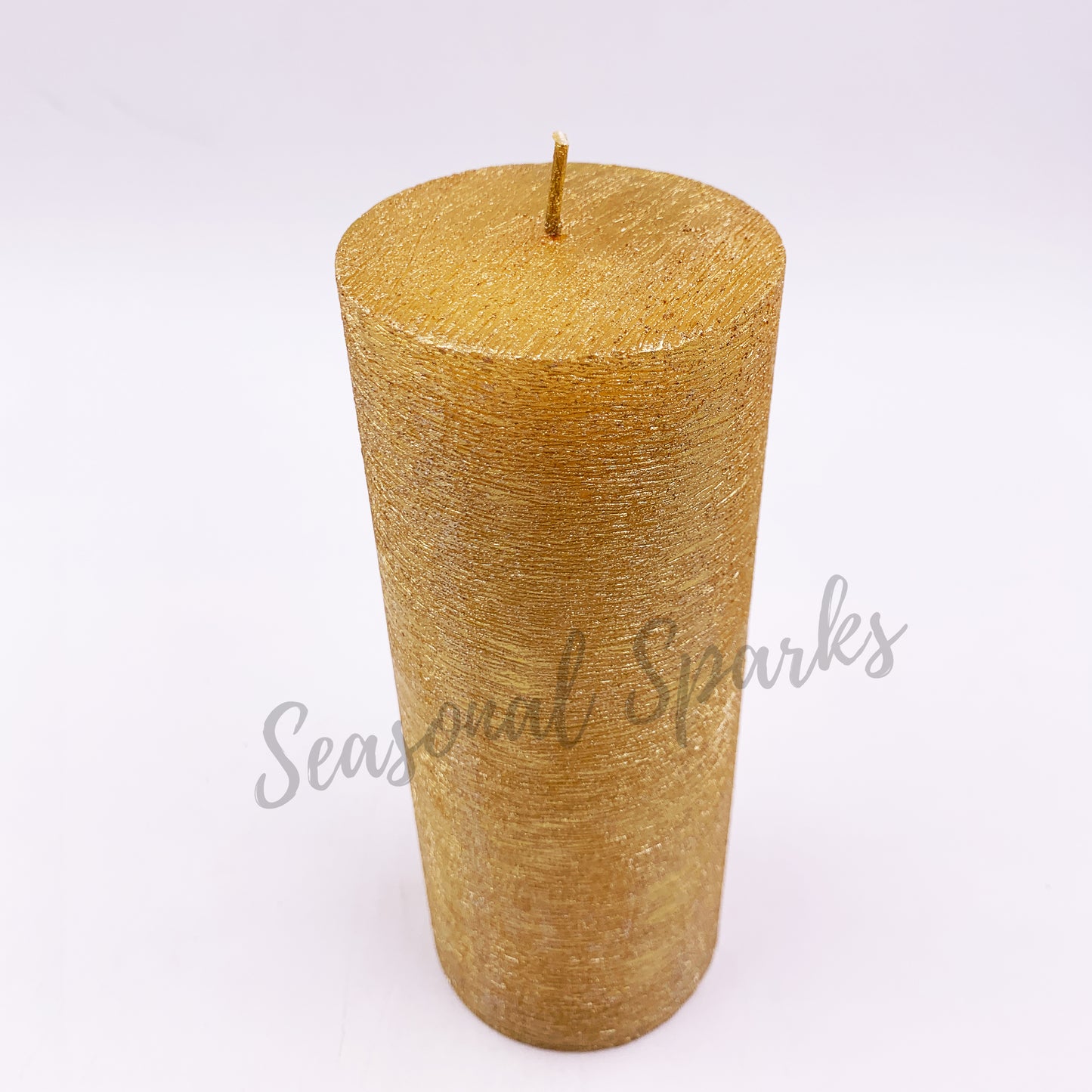 18cm Gold Metallic Pillar Candle